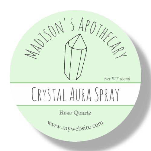 Green  Reiki Crystal Product Labels