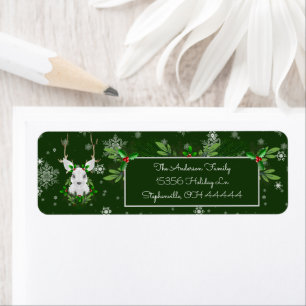 Green Reindeer Address Labels