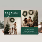 Green Religious Christmas Rejoice Family Photo