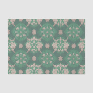 Green Repetitive Victorian Style Design Tissue Paper