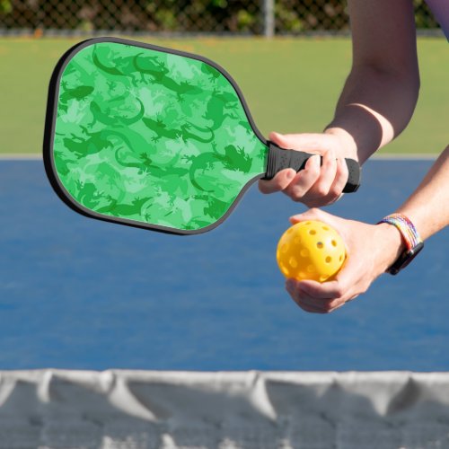 Green Reptile Camouflage Pickleball Paddle