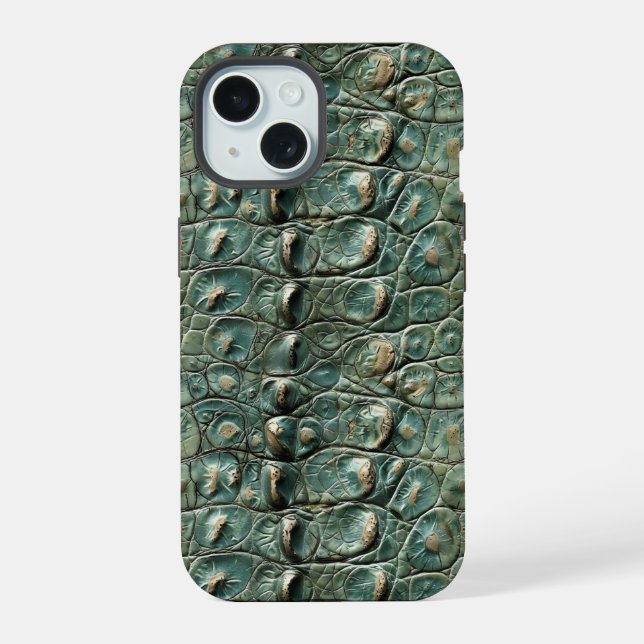Green Reptile Skin Pattern Iphone Case (Back)