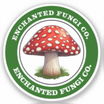 Green Retro Amanita Muscaria Mushroom Sticker