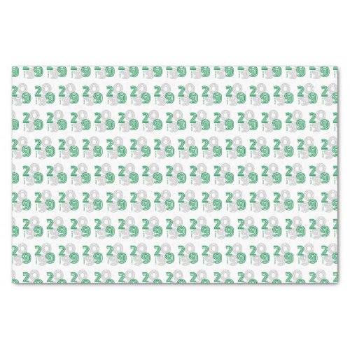 Green Retro Big Numbers Class of Tissue Paper