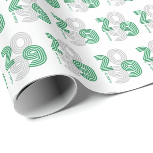 Green Retro Big Numbers Class of Wrapping Paper