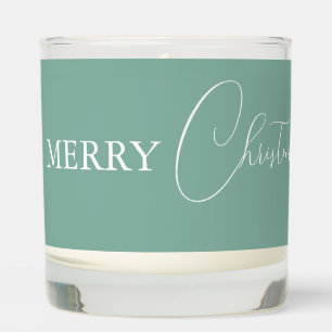 Green Retro Boho Minimalist Merry Christmas Custom Scented Candle
