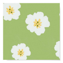 Green  Retro  Botanical Wildflower Poster