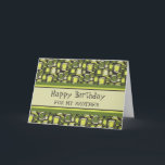 Green Retro Brother Birthday Card<br><div class="desc">Birthday card for brother with fun green retro pattern and thoughtful verse.</div>