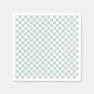 Green Retro Checker birthday Napkins