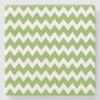 Green Retro Colorful Modern Chevron ZigZag Pattern Stone Coaster
