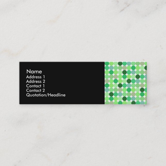 Green Retro Dots Profile Cards (Front)
