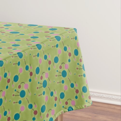 Green Retro Dotted Universe Tablecloth