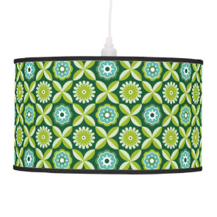 Green retro flowers ceiling lamp