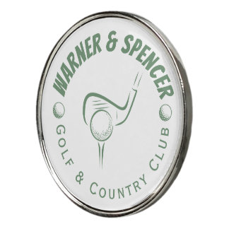 Green Retro Golf Club & Ball Logo | Vintage Design Golf Ball Marker
