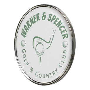 Green Retro Golf Club & Ball Logo Vintage Design Marker