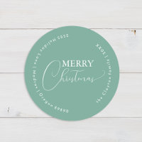 Green Retro Minimalist Christmas Envelope Seals