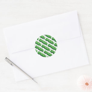 Green Retro Modern Reuse Recycle Eco Friendly Classic Round Sticker