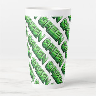 Green Retro Modern Reuse Recycle Eco Friendly Latte Mug