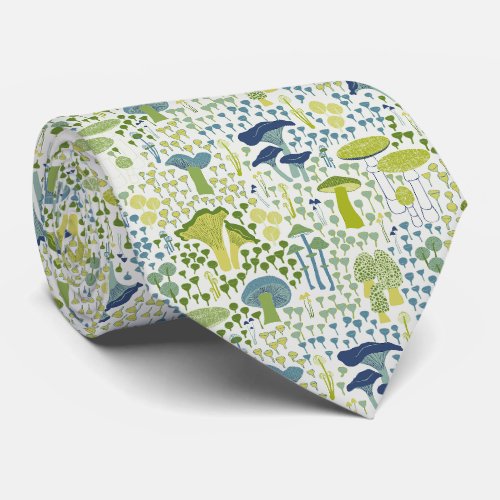 Green Retro Mushroom Neck Tie