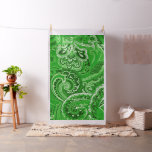 Green Retro Paisley Bandanna/Bandana Fabric