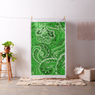 Green Retro Paisley Bandanna/Bandana Fabric