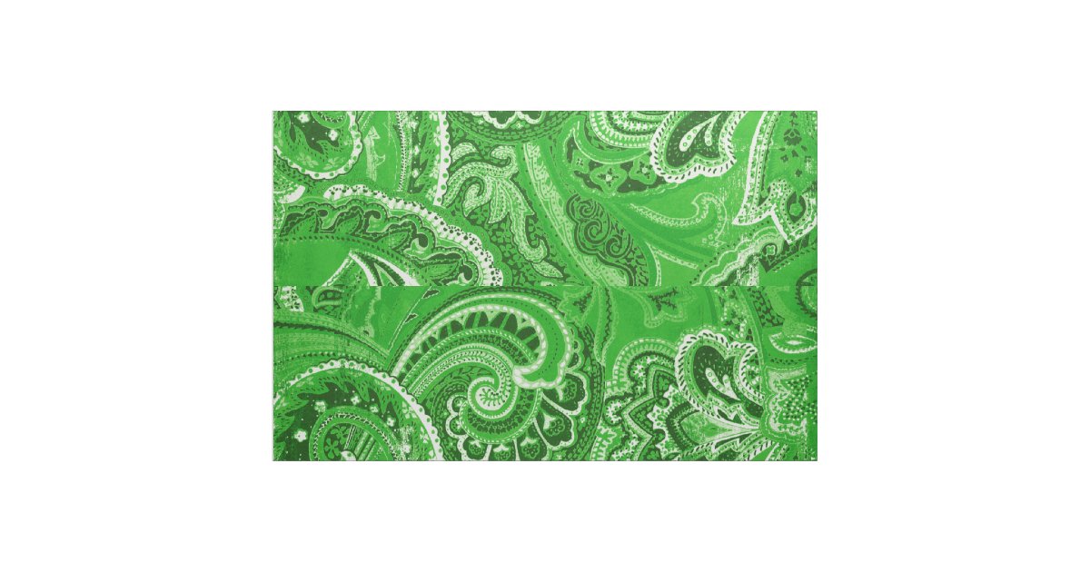 Green Retro Paisley Bandanna/Bandana Fabric Zazzle