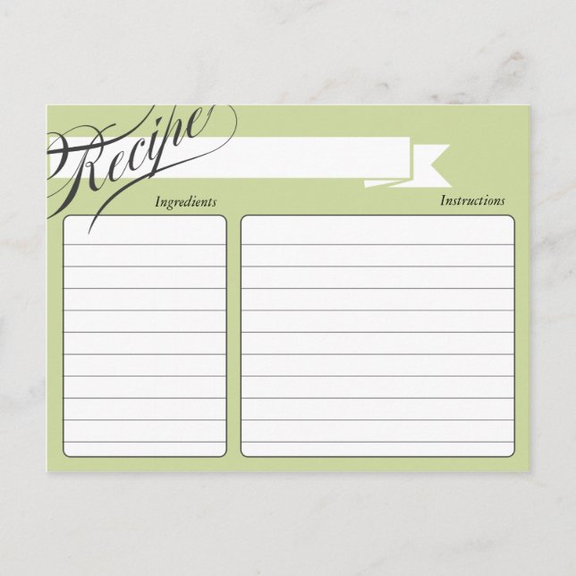 Green Retro Recipe Card (Front)