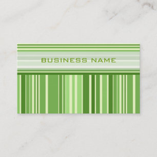 Green Retro Stripes Pattern Business Card
