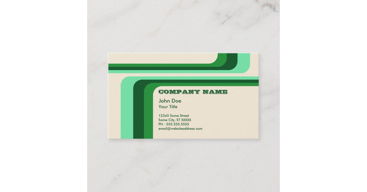 green retro stripes : v.2 : business card | Zazzle