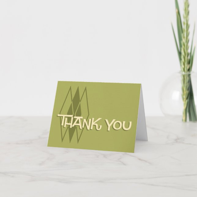Green Retro Thank You Notecard: MCM Diamonds (Front)