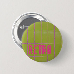Green Retro Tile 80s 70s 60s vintage background Button