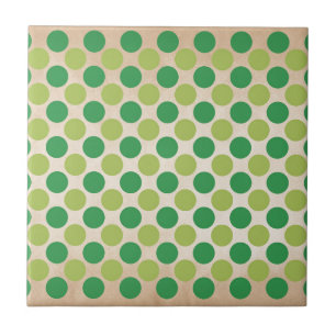 Green retro vintage circles pattern ceramic tile