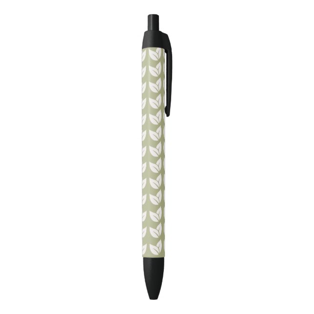 Green Retro Vintage Y2K Leaf Pattern Pen (Bottom (Vertical))