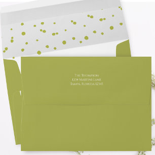 Green Return Address Cute Custom Envelope