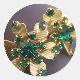 Green Rhinestone Stickers