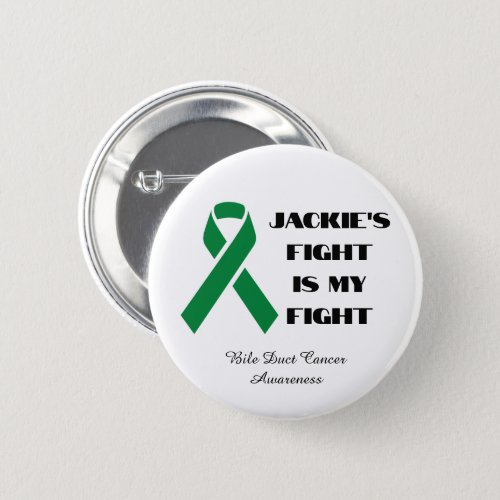 Green Ribbon Bile Duct Cancer Awareness Button