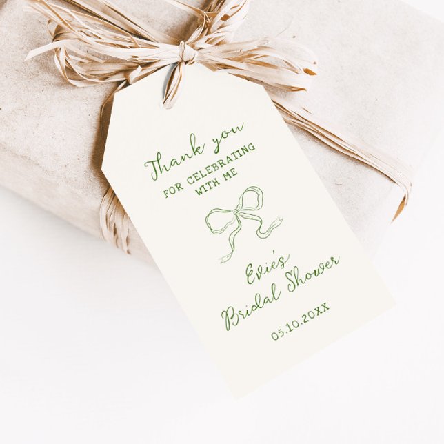 Green Ribbon Bridal Shower Gift Tags (Creator Uploaded)
