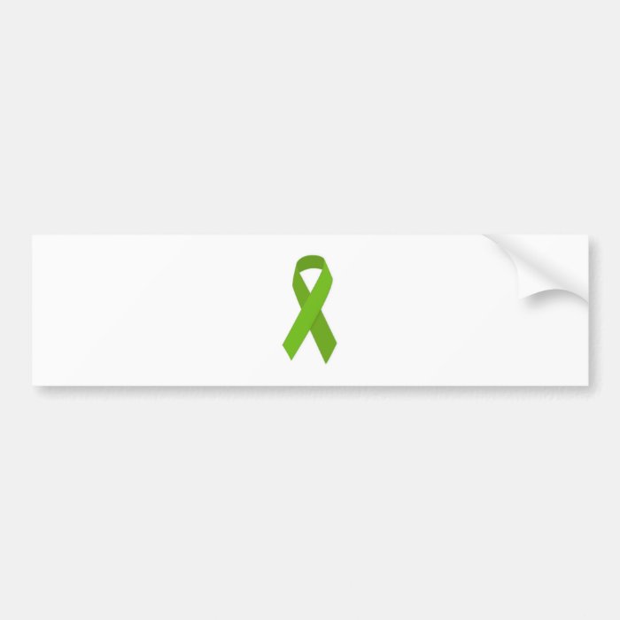 GREEN RIBBON CAUSES MEDICAL ILLNESSES CARING MOTIV BUMPER STICKER