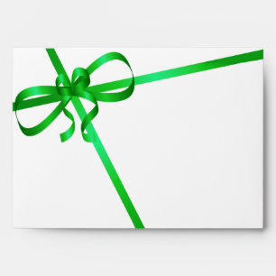 Green Ribbon Christmas Card Envelopes