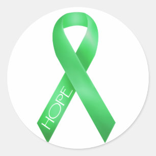 Green Ribbon Classic Round Sticker
