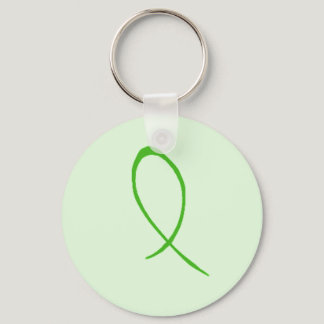 Green Ribbon Customizable Keychain