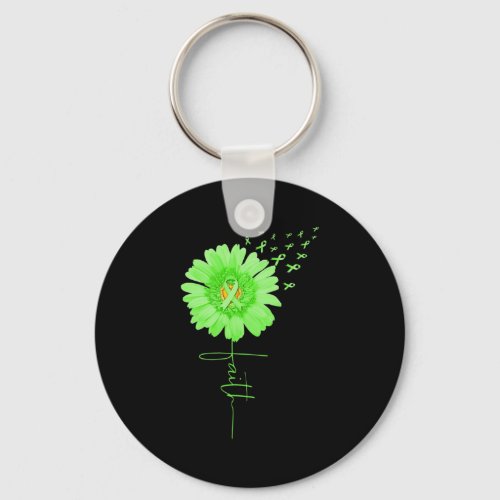 Green Ribbon Daisy Faith Mental Health Awareness M Keychain