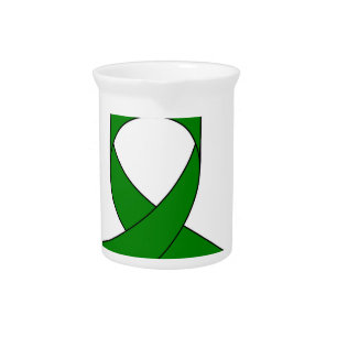 Green Ribbon Drawing Beverage Pitcher