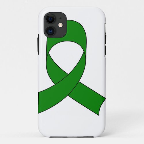 Green Ribbon Drawing iPhone 11 Case