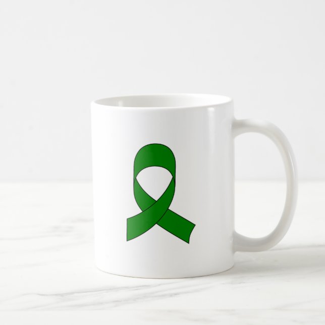 Green Ribbon Drawing Coffee Mug (Right)