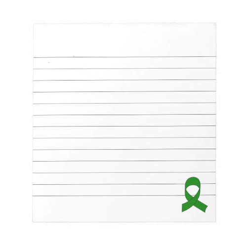 Green Ribbon Drawing Lined Notepad