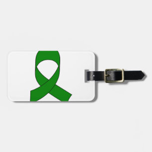 Green Ribbon Drawing Luggage Tag