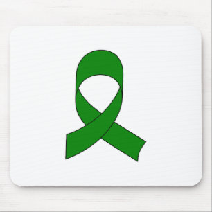 Green Ribbon Drawing Mouse Pad