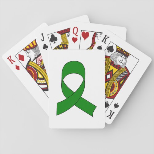 Green Ribbon Drawing Poker Cards