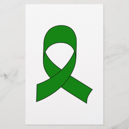 Green Ribbon Drawing Stationery